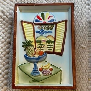 Colorful Ceramic Wall Art with Fruit Design